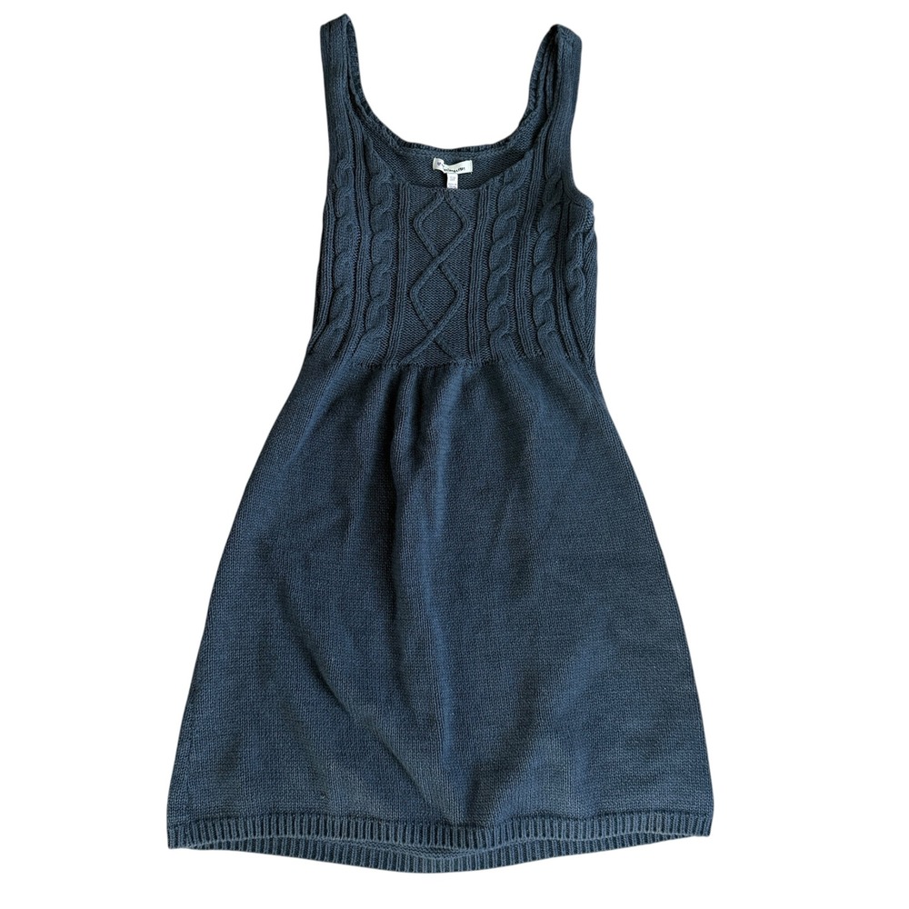Heritage 1981 Cable Knit Sweater Dress Sleeveless Twee Mini Small Grey Tank